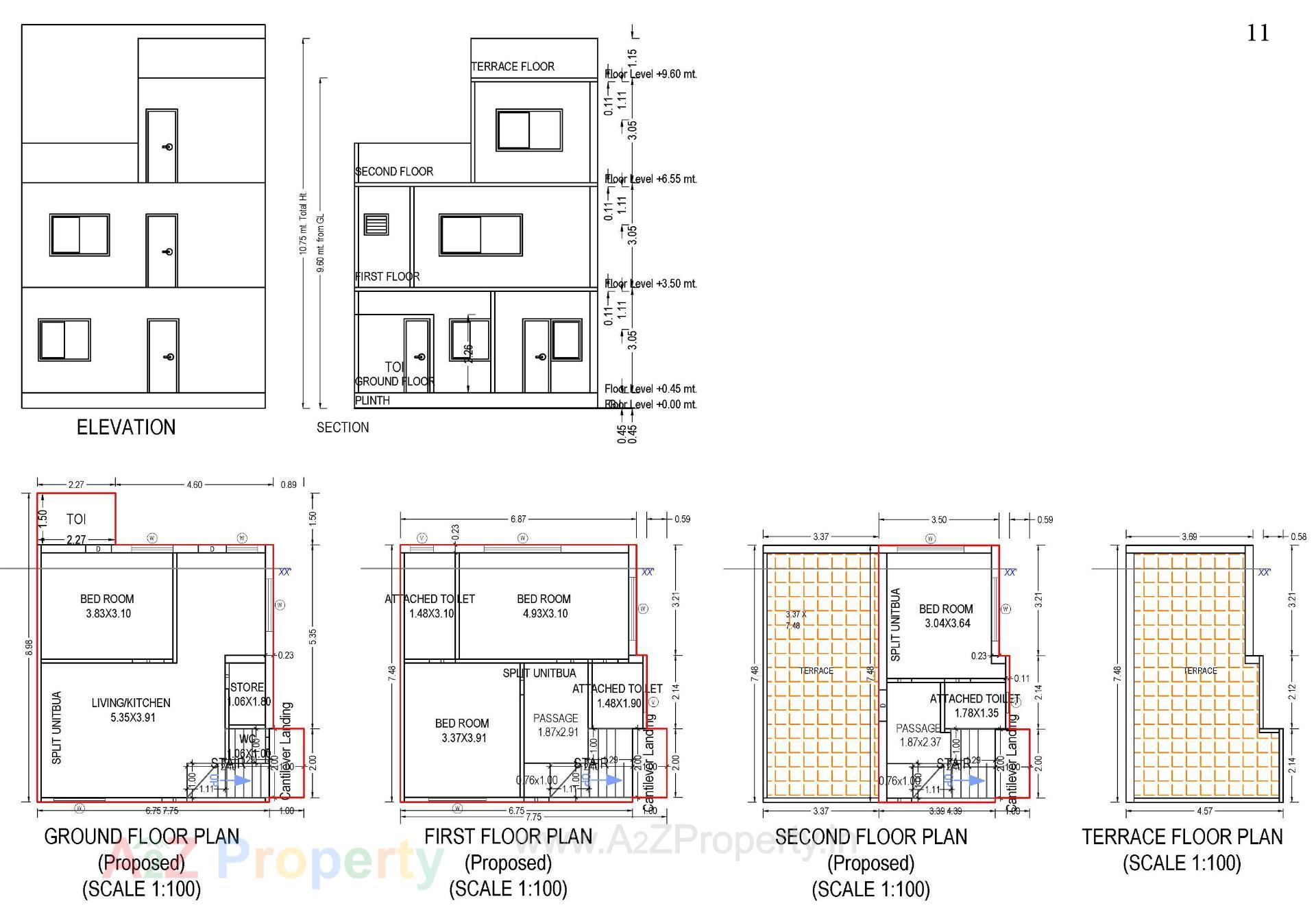 Layout of real estate project Nandi Bunglows located at Kadi, Mehsana, Gujarat