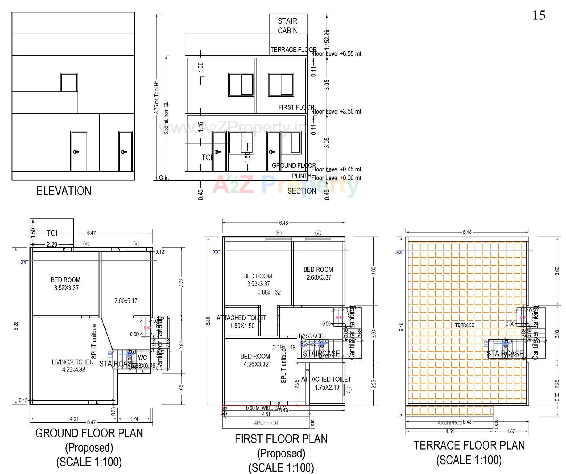 Layout of real estate project Nandi Bunglows located at Kadi, Mehsana, Gujarat
