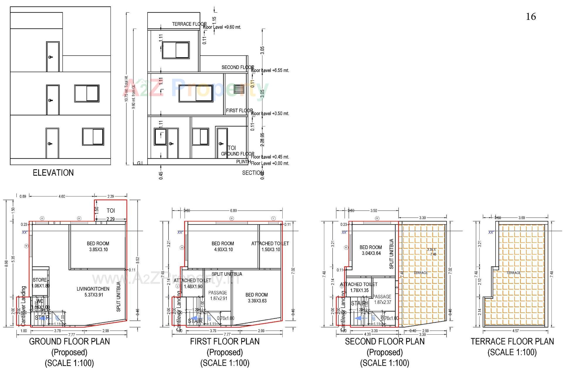 Layout of real estate project Nandi Bunglows located at Kadi, Mehsana, Gujarat