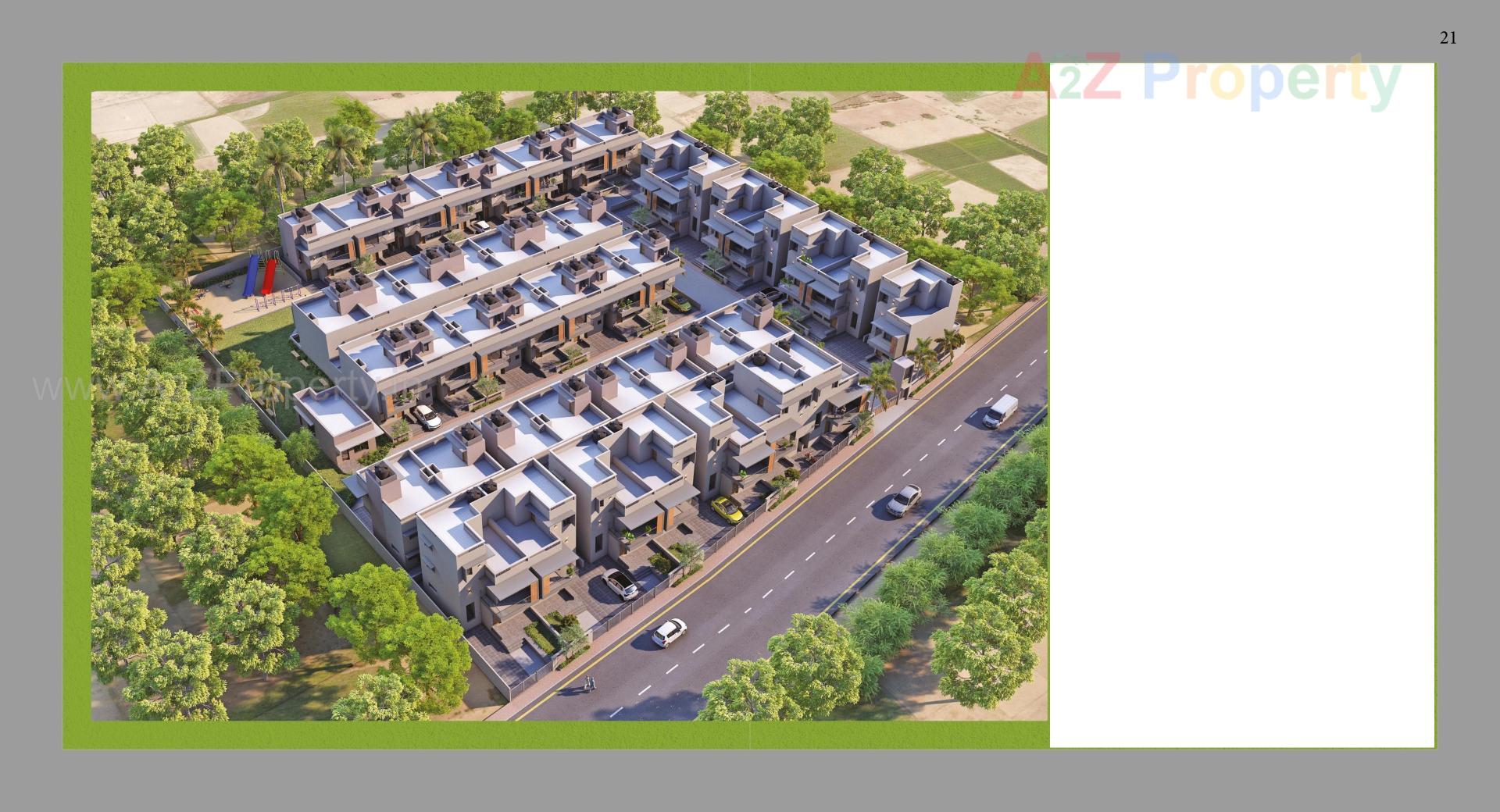 3D Elevation of real estate project Nandi Bunglows located at Kadi, Mehsana, Gujarat