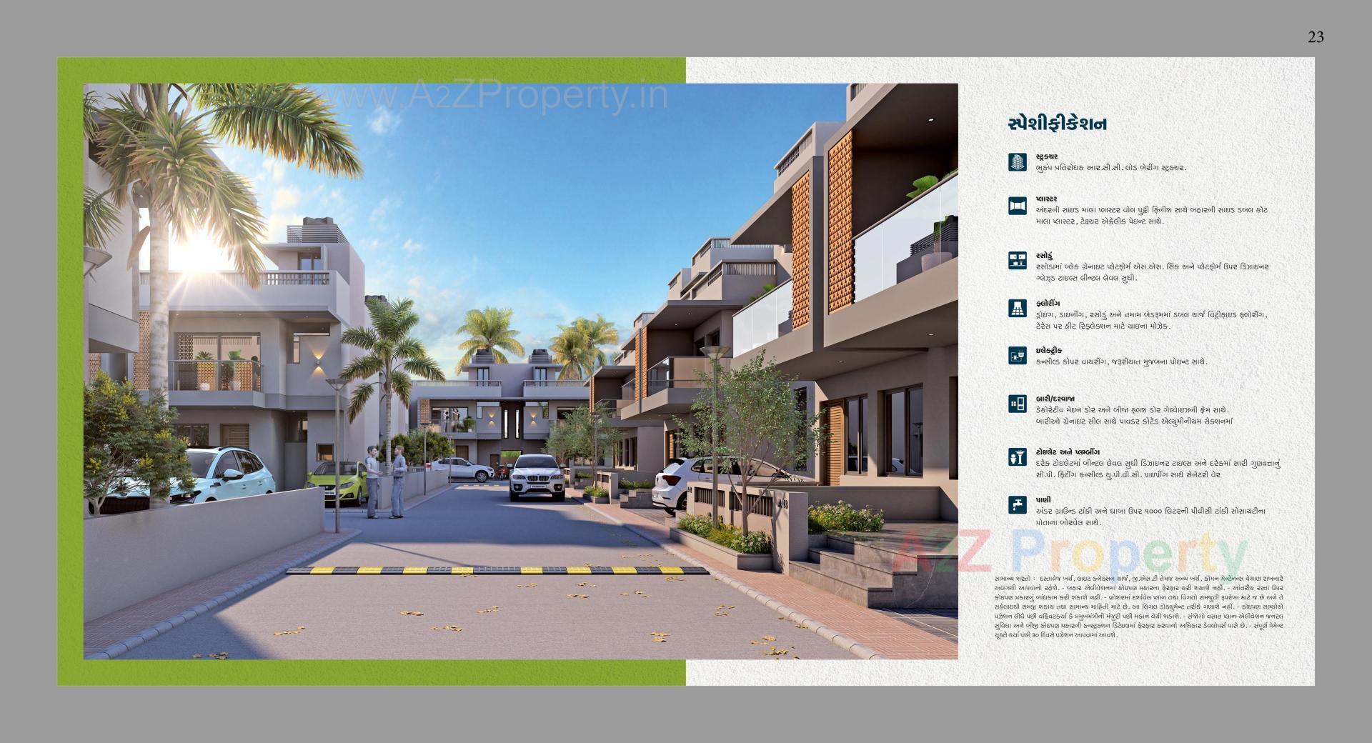 3D Elevation of real estate project Nandi Bunglows located at Kadi, Mehsana, Gujarat