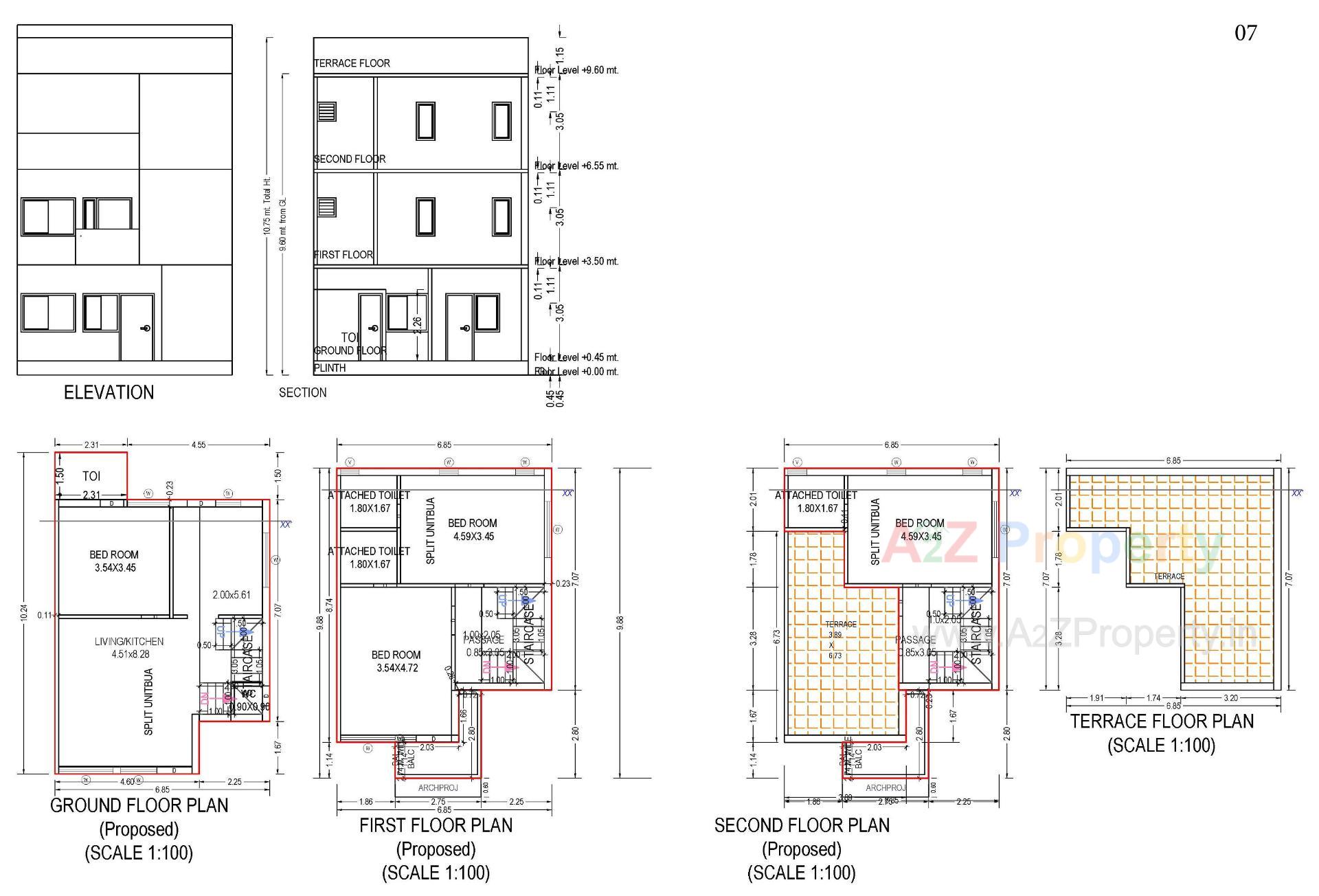Layout of real estate project Nandi Bunglows located at Kadi, Mehsana, Gujarat