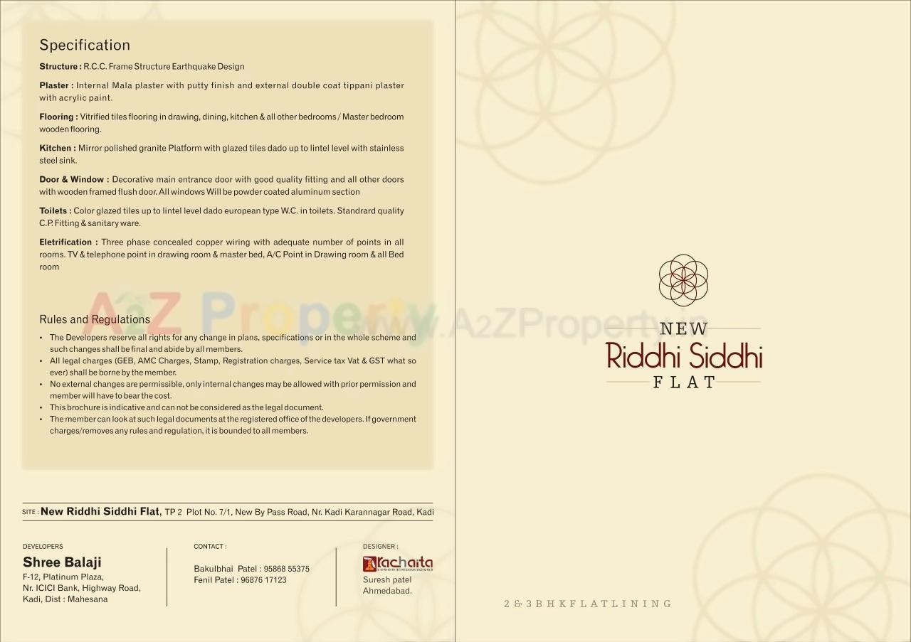  of real estate project New Riddhi Siddhi Flat located at Kadi-kasba, Mehsana, Gujarat