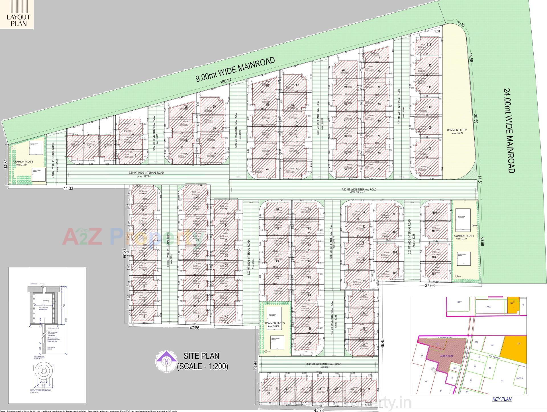 Layout of real estate project Omkar Villa located at Kadi, Mehsana, Gujarat