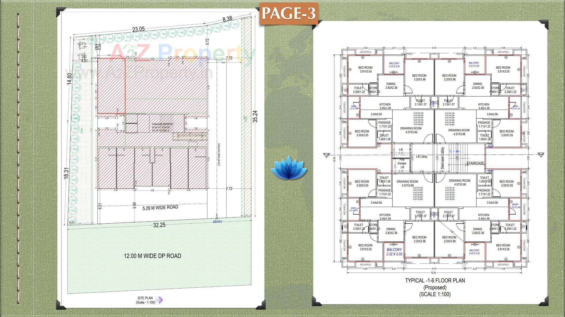 Layout of real estate project Paradise Heights located at Kadi, Mehsana, Gujarat