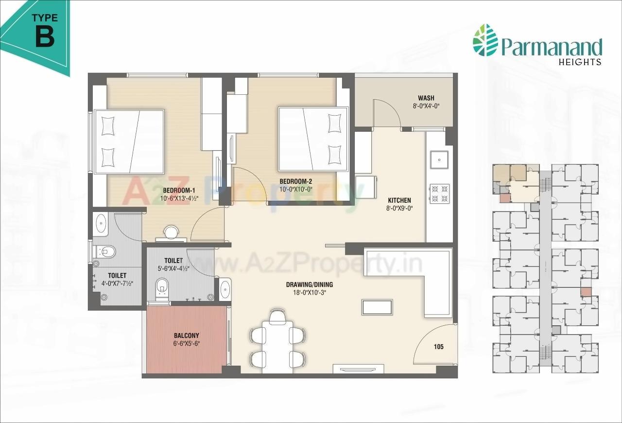 Layout of real estate project Parmanand Heights located at Kadi, Mehsana, Gujarat