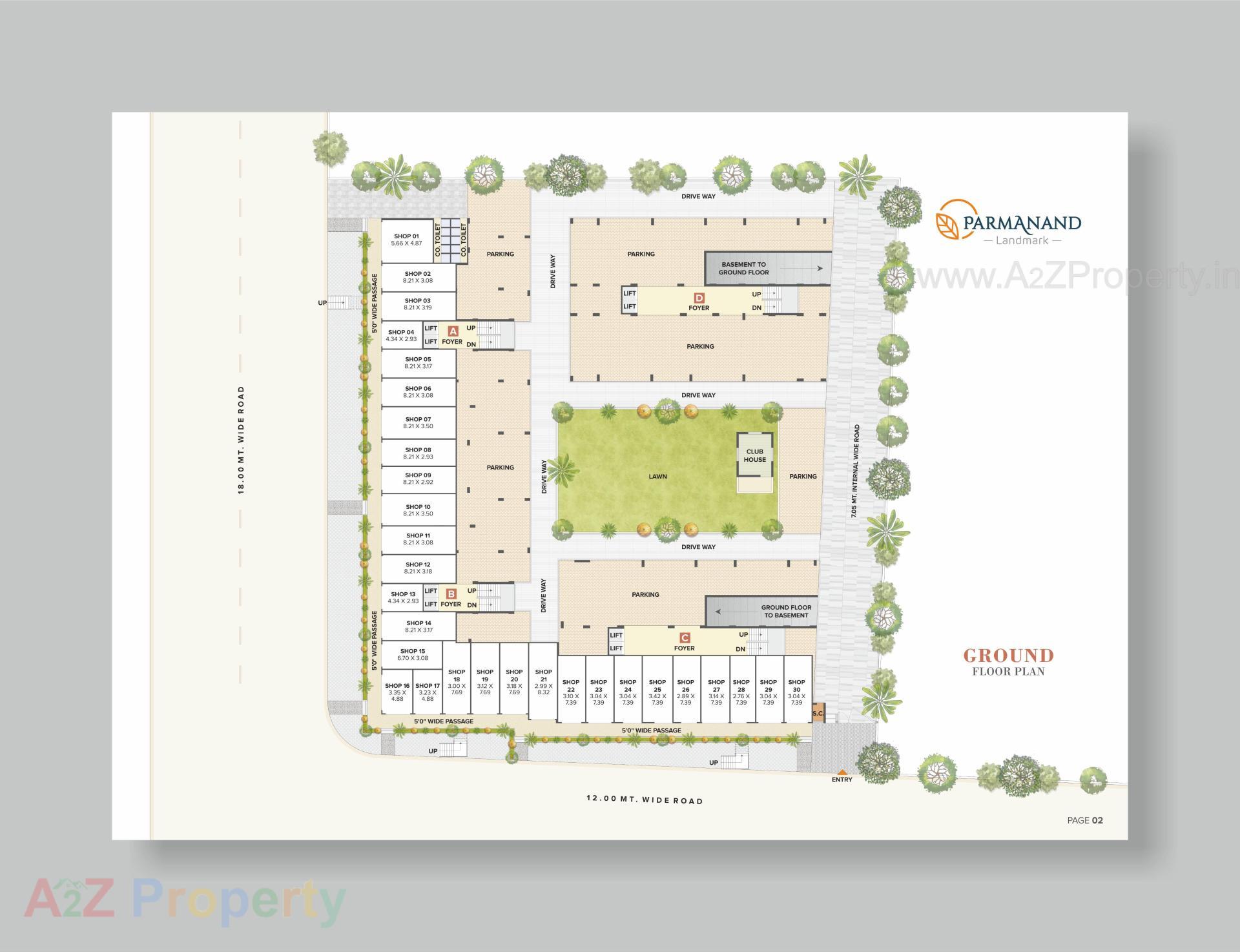 Layout of real estate project Parmanand Landmark located at Kadi, Mehsana, Gujarat