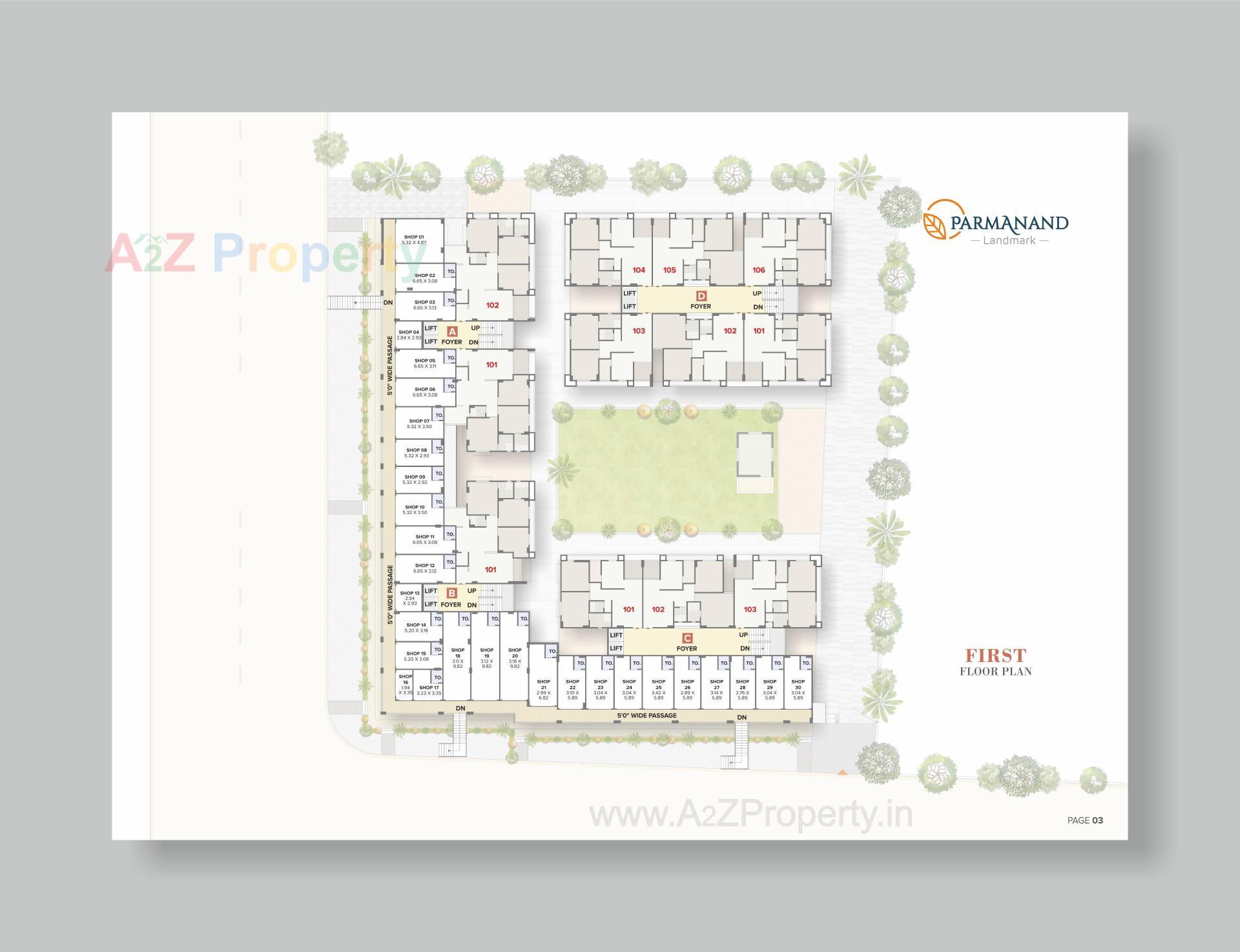 Layout of real estate project Parmanand Landmark located at Kadi, Mehsana, Gujarat