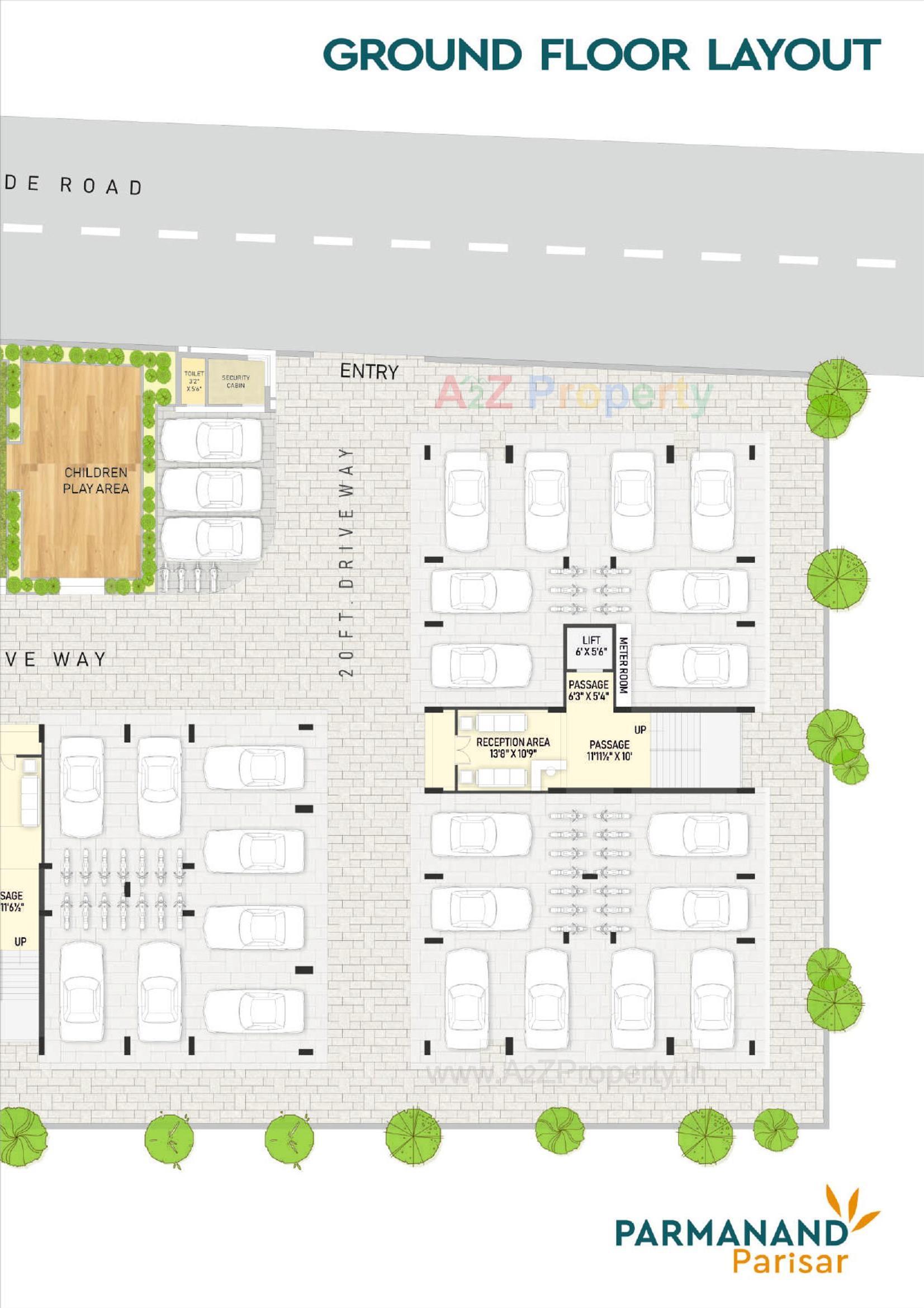 Layout of real estate project Parmanand Parisar located at Kadi, Mehsana, Gujarat