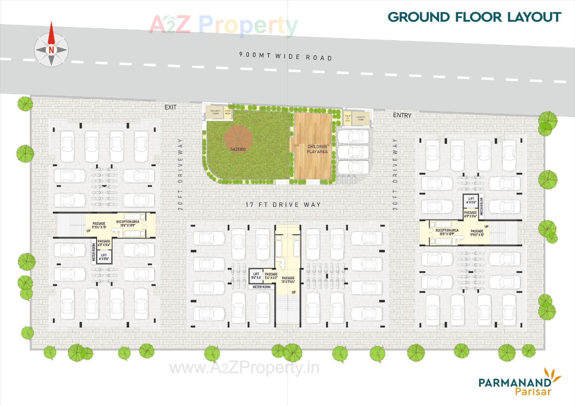Layout of real estate project Parmanand Parisar located at Kadi, Mehsana, Gujarat