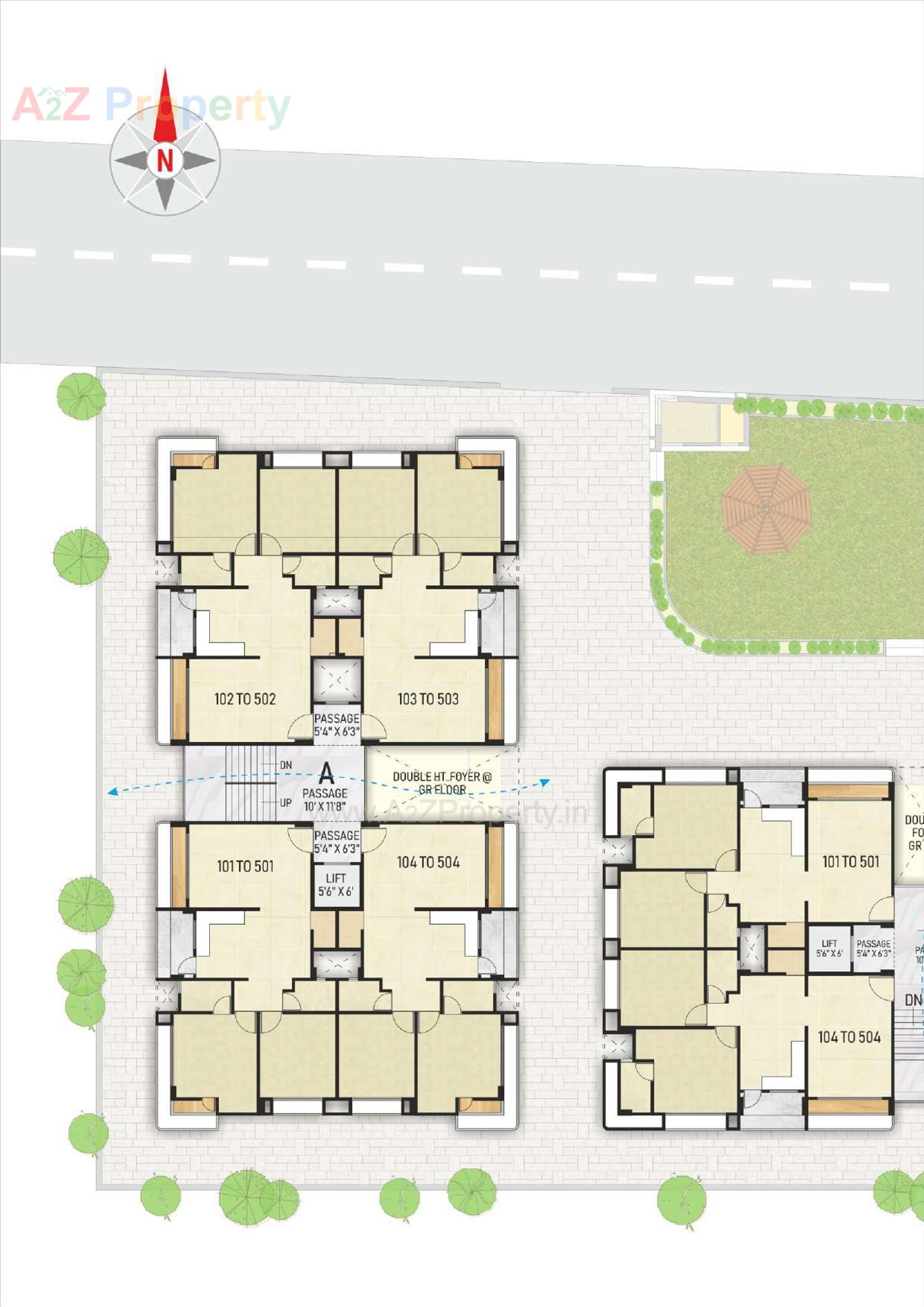 Layout of real estate project Parmanand Parisar located at Kadi, Mehsana, Gujarat