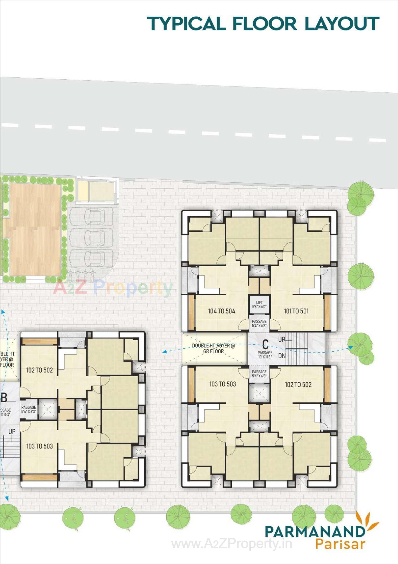Layout of real estate project Parmanand Parisar located at Kadi, Mehsana, Gujarat