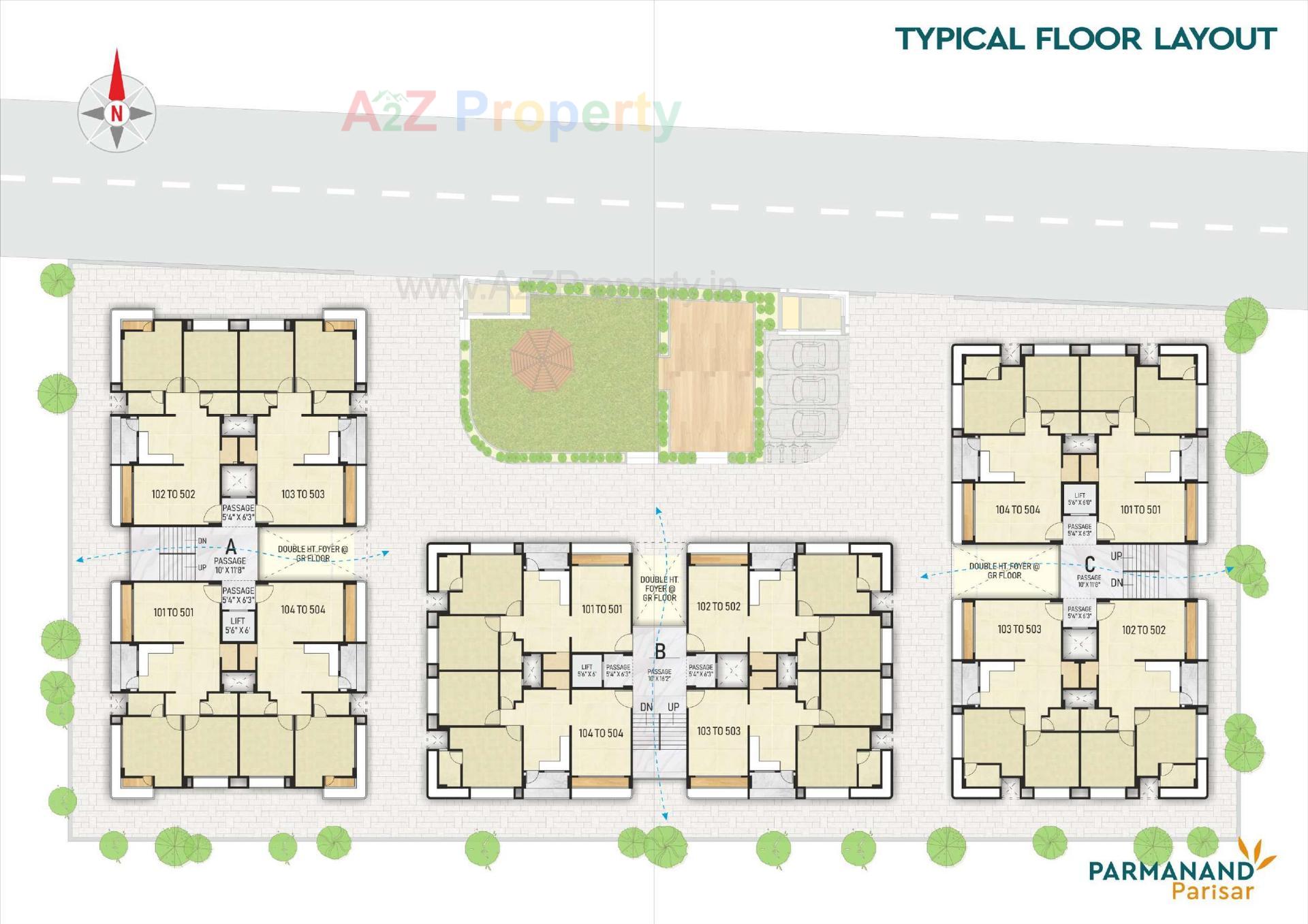 Layout of real estate project Parmanand Parisar located at Kadi, Mehsana, Gujarat