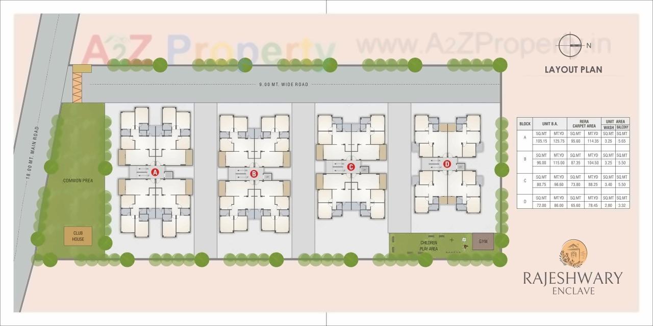 Layout of real estate project Rajeshwari Enclave located at Mehsana, Mehsana, Gujarat