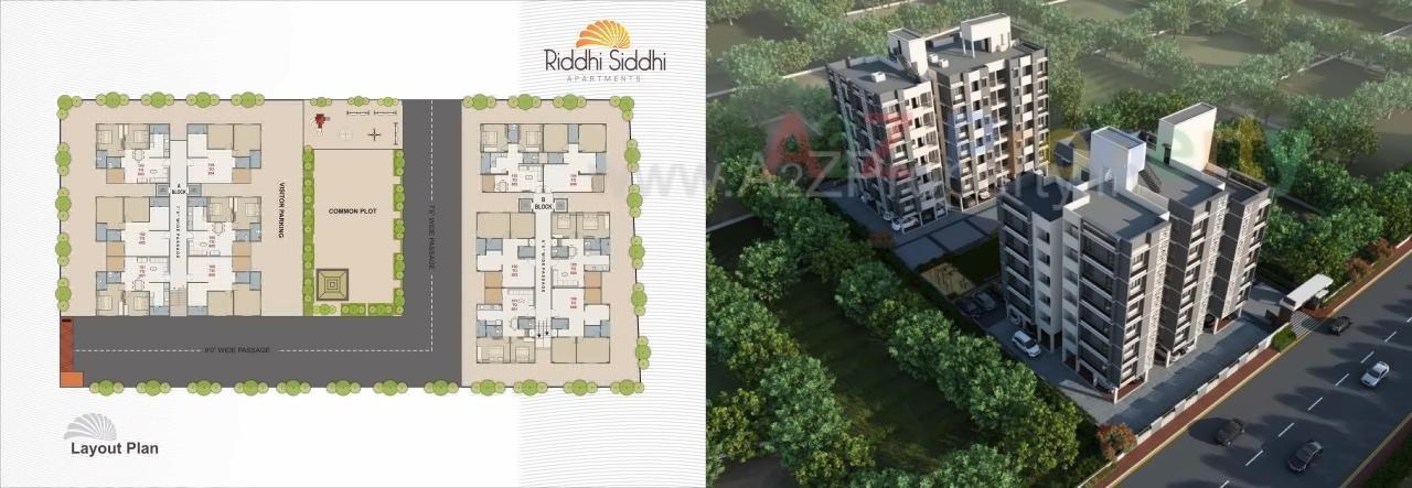 Layout of real estate project Riddhi Siddhi Flats located at Kadi, Mehsana, Gujarat