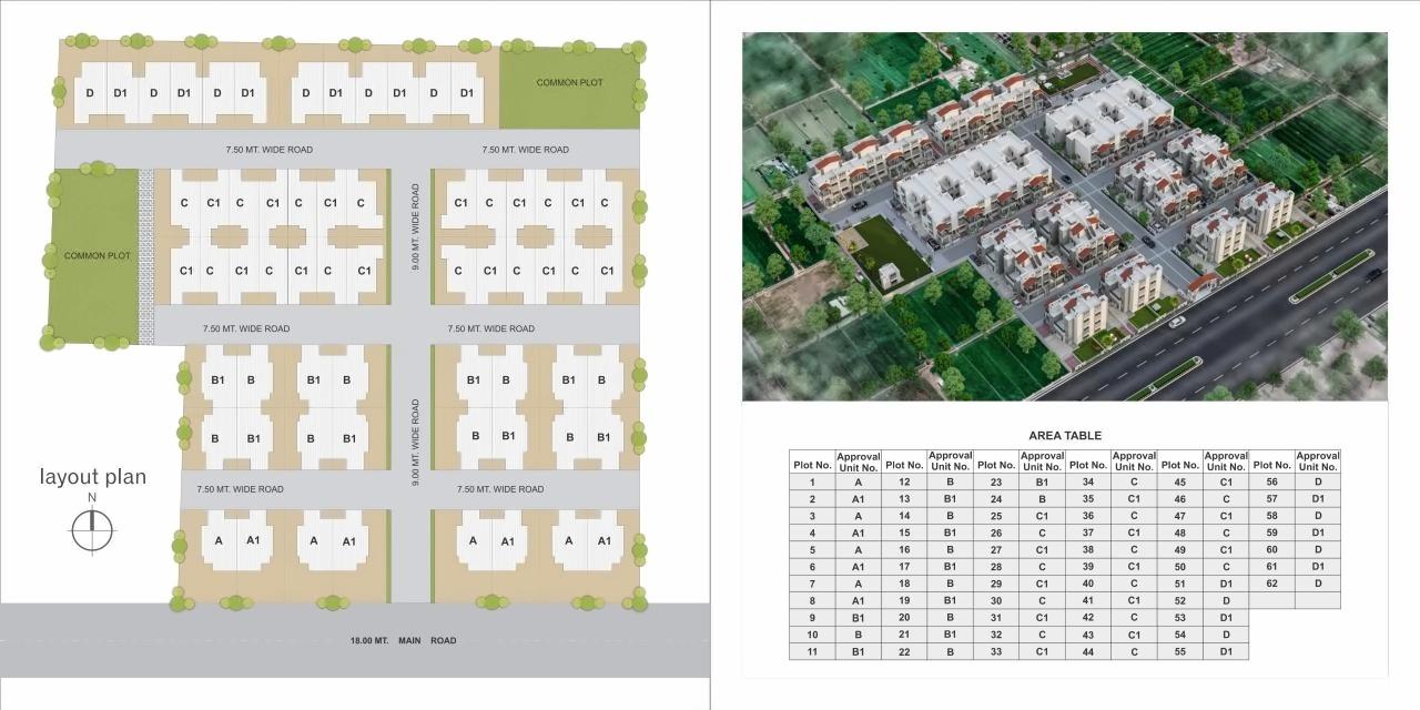 Layout of real estate project Riddhi Siddhi Villa located at Kadi, Mehsana, Gujarat