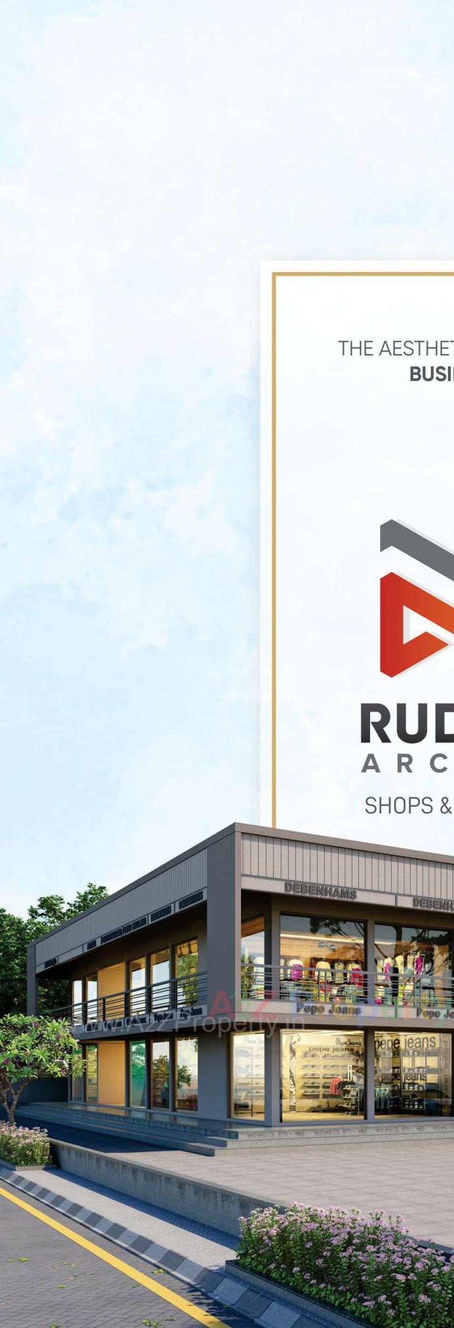 3D Elevation of real estate project Rudra Arcade located at Kadi, Mehsana, Gujarat
