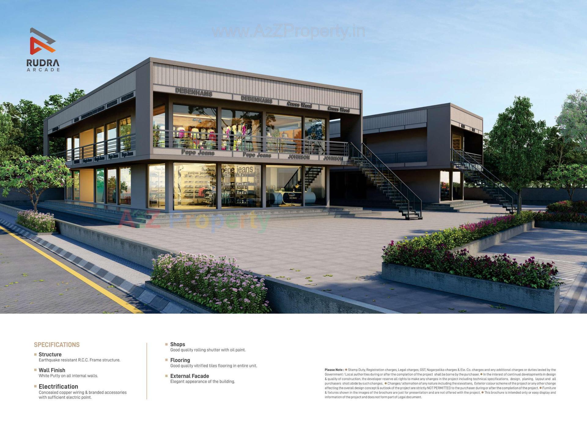 3D Elevation of real estate project Rudra Arcade located at Kadi, Mehsana, Gujarat