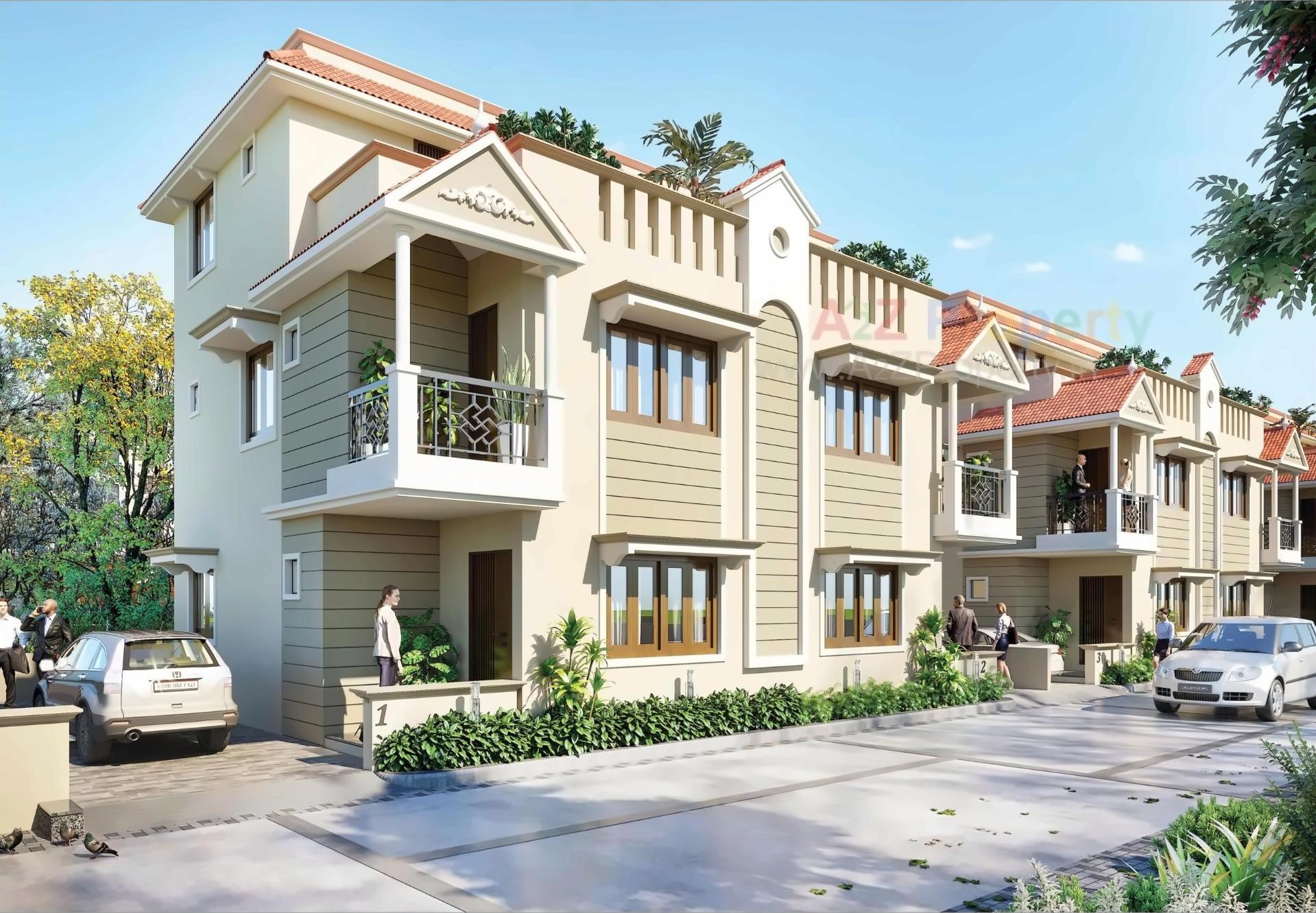 3D Elevation of real estate project Saket Bungalows located at Mehsana, Mehsana, Gujarat