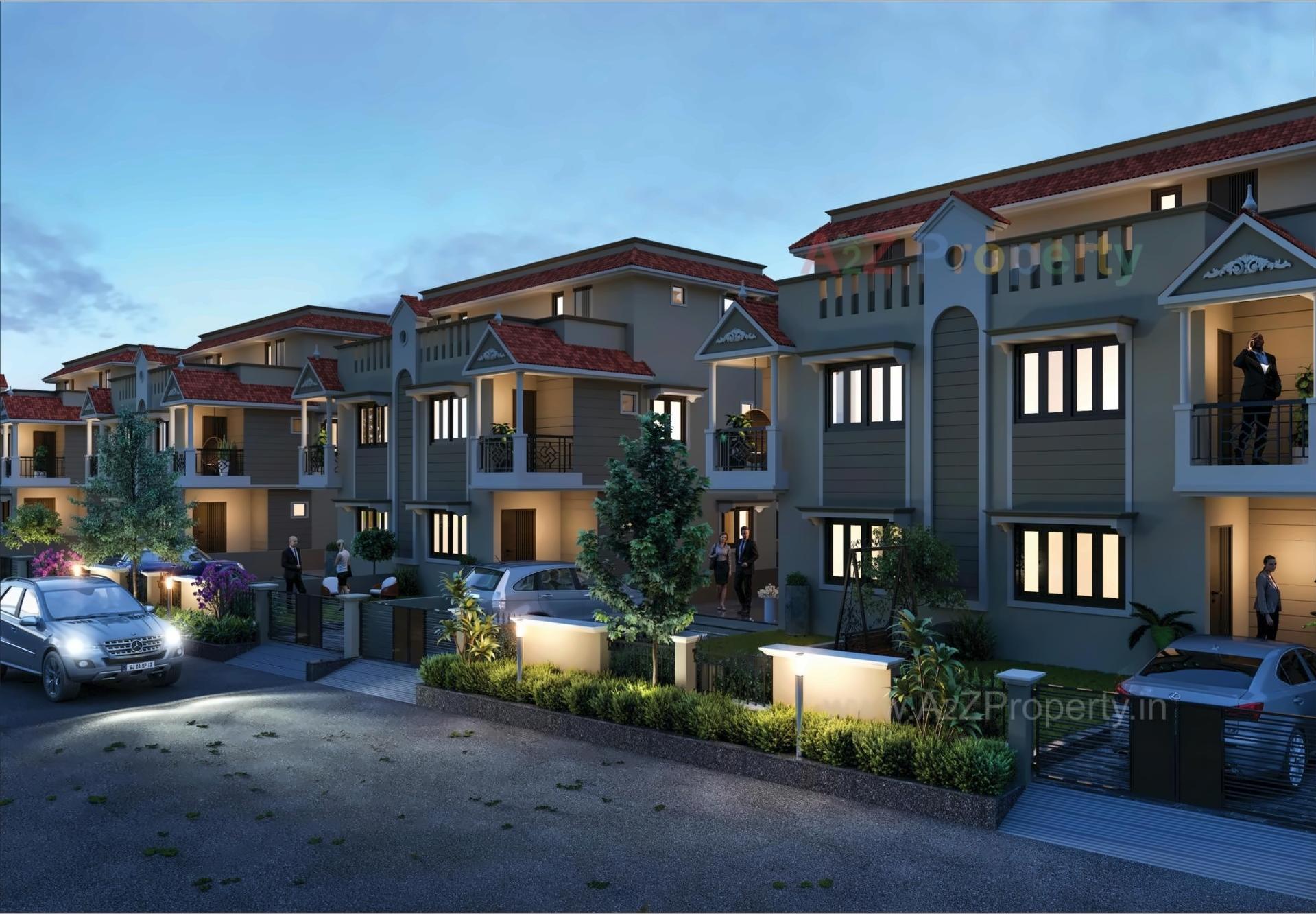 3D Elevation of real estate project Saket Bungalows located at Mehsana, Mehsana, Gujarat