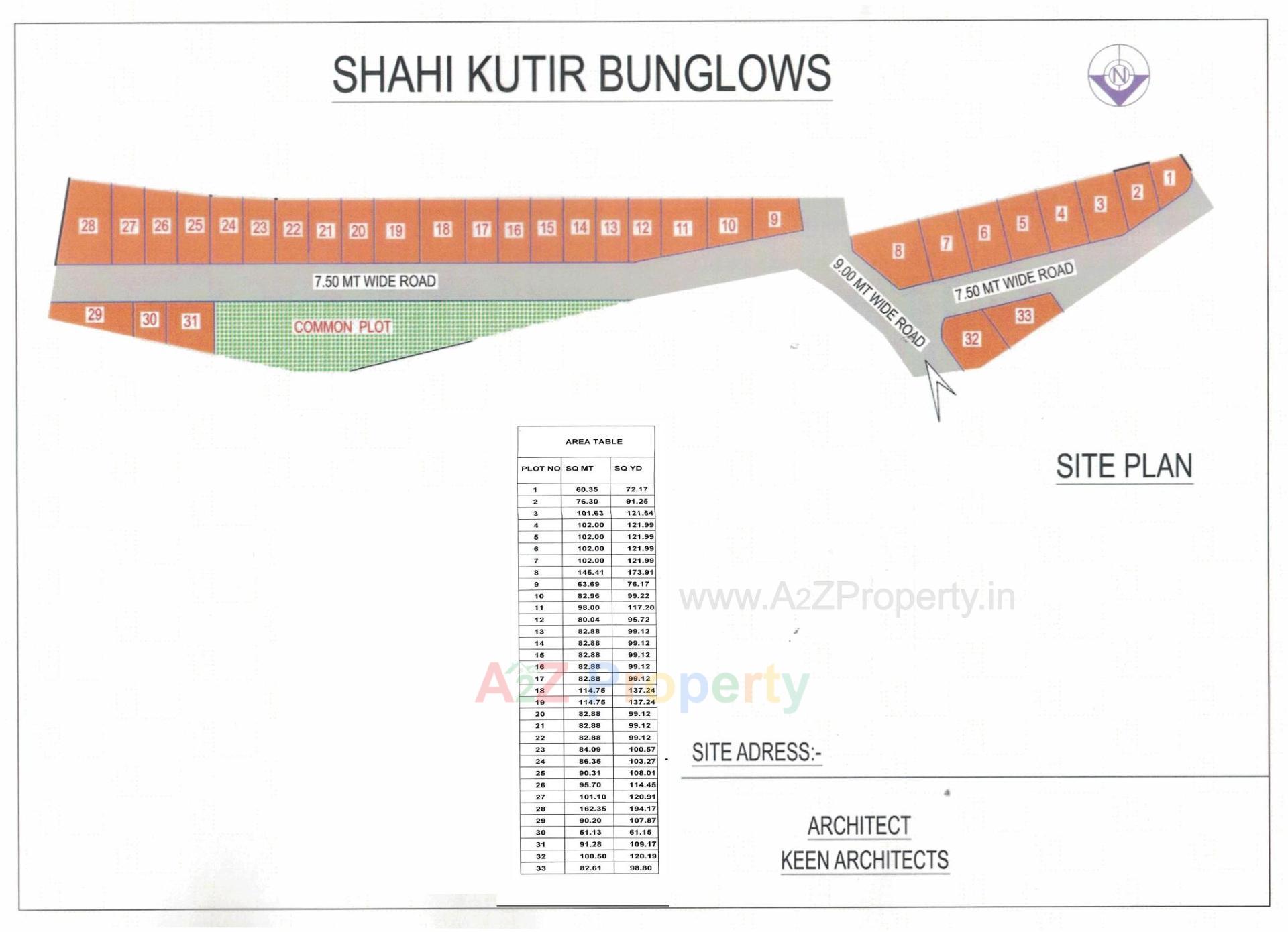 Layout of real estate project Shahi Kutir Bunglows located at Visnagar, Mehsana, Gujarat