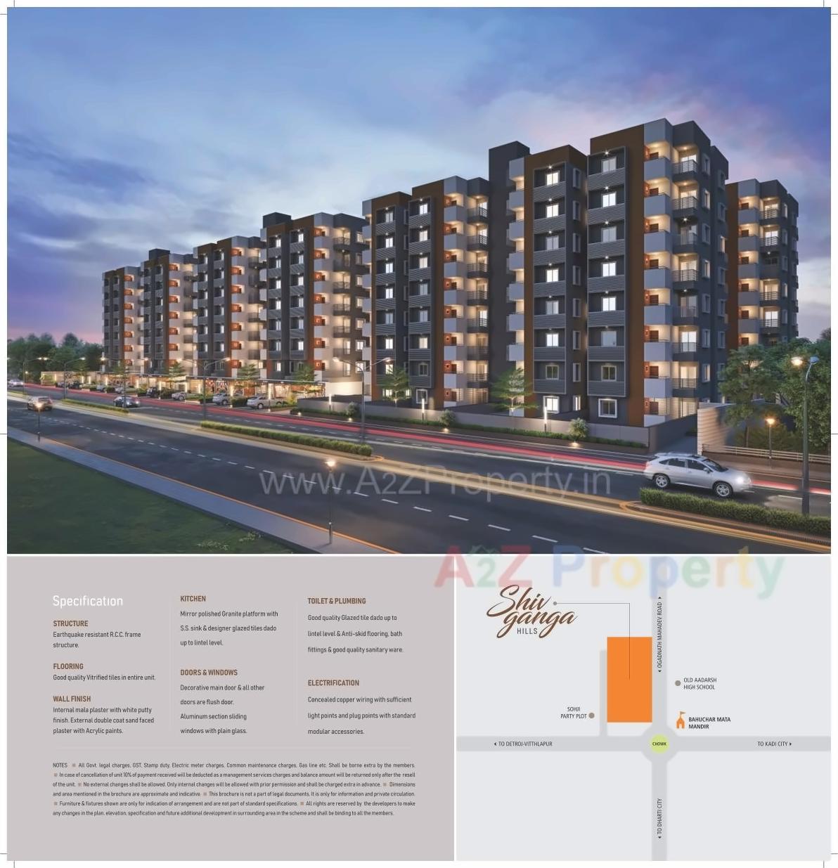 3D Elevation of real estate project Shiv Ganga Hills located at Kadi, Mehsana, Gujarat