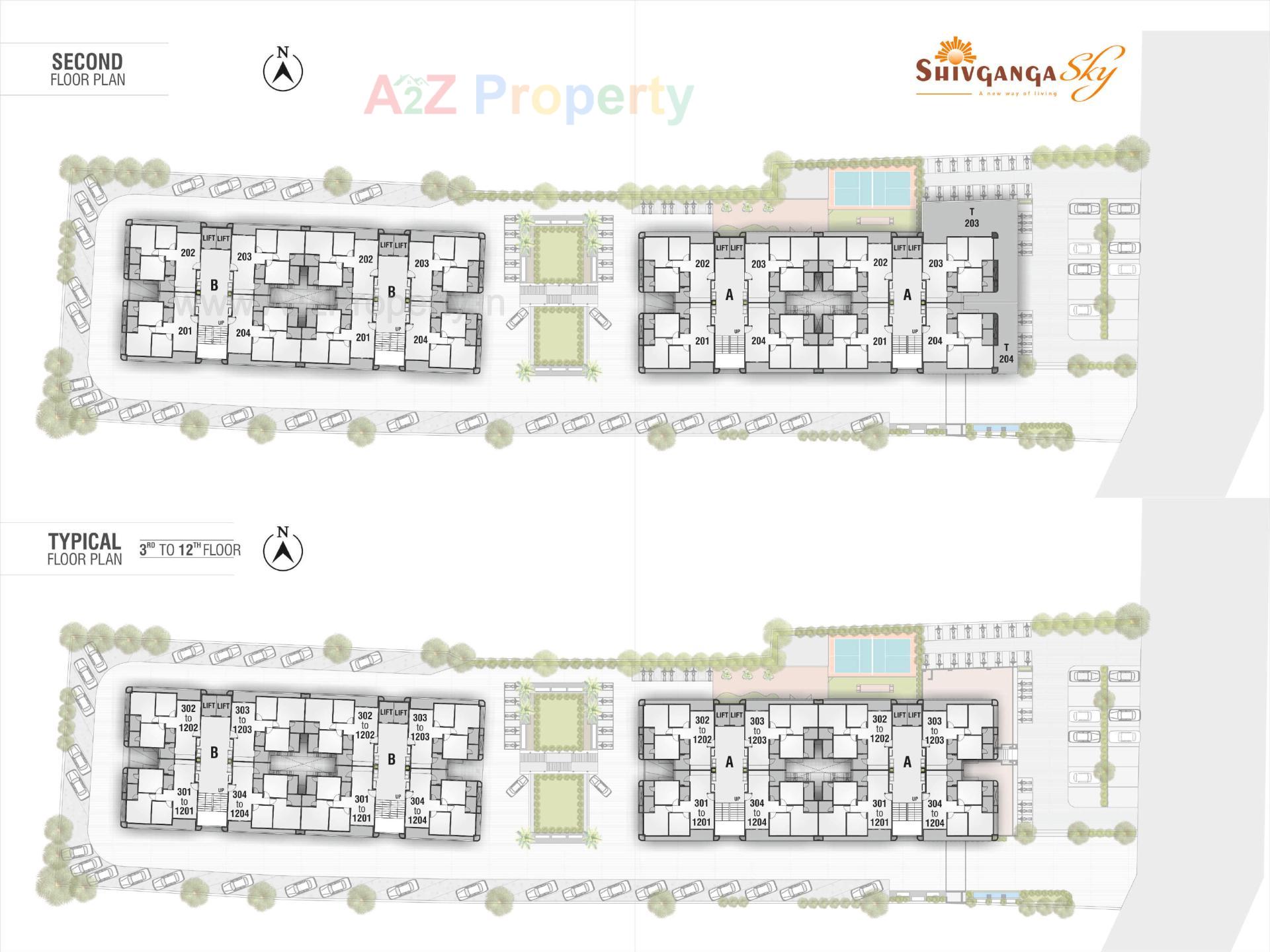 Layout of real estate project Shiv Ganga Sky located at Nagalpur, Mehsana, Gujarat