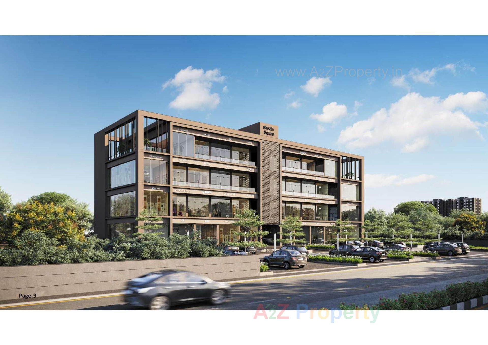 3D Elevation of real estate project Shoolin Square located at Unjha, Mehsana, Gujarat