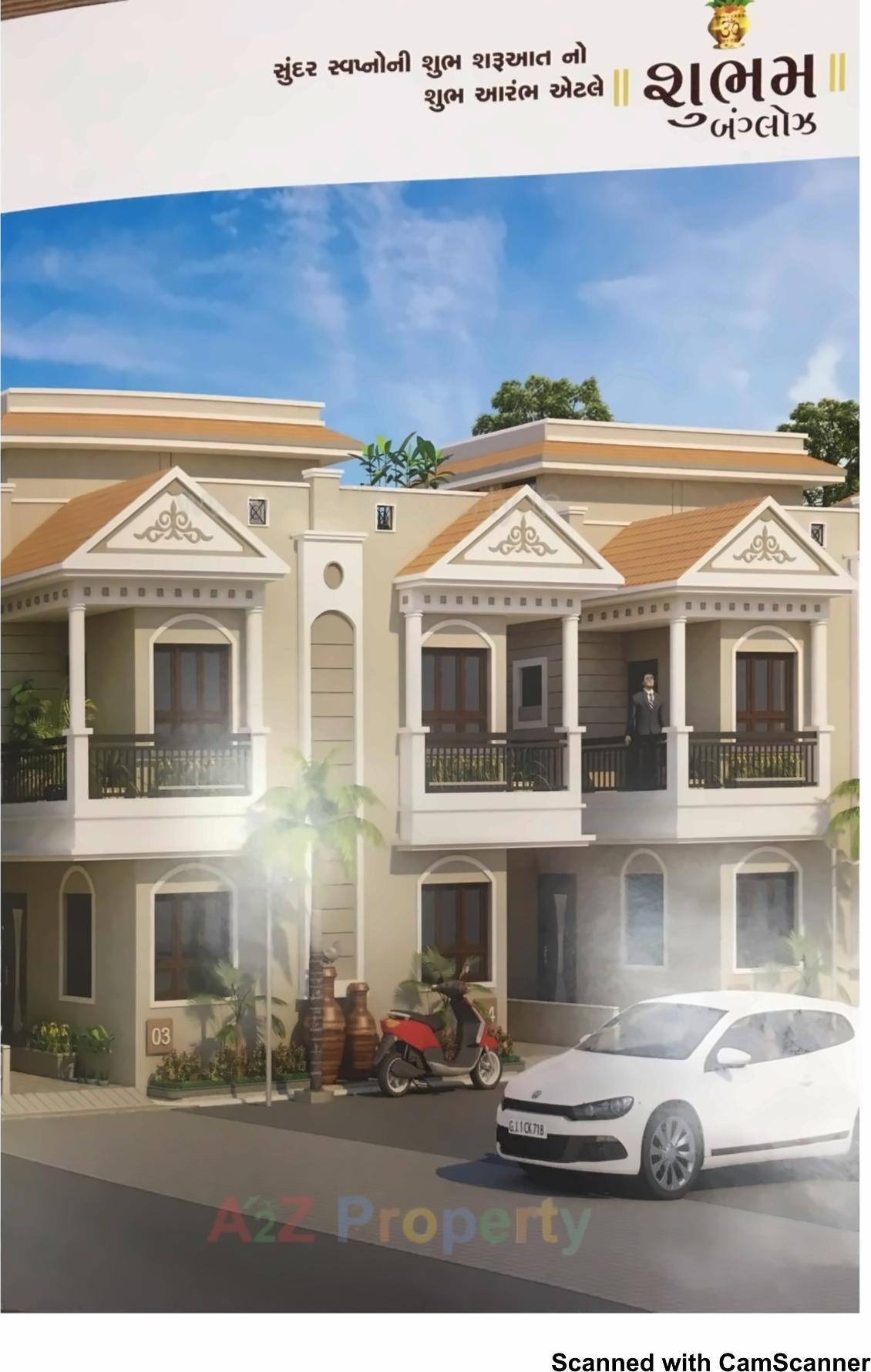 3D Elevation of real estate project Shubham Bunglows located at Kadi, Mehsana, Gujarat