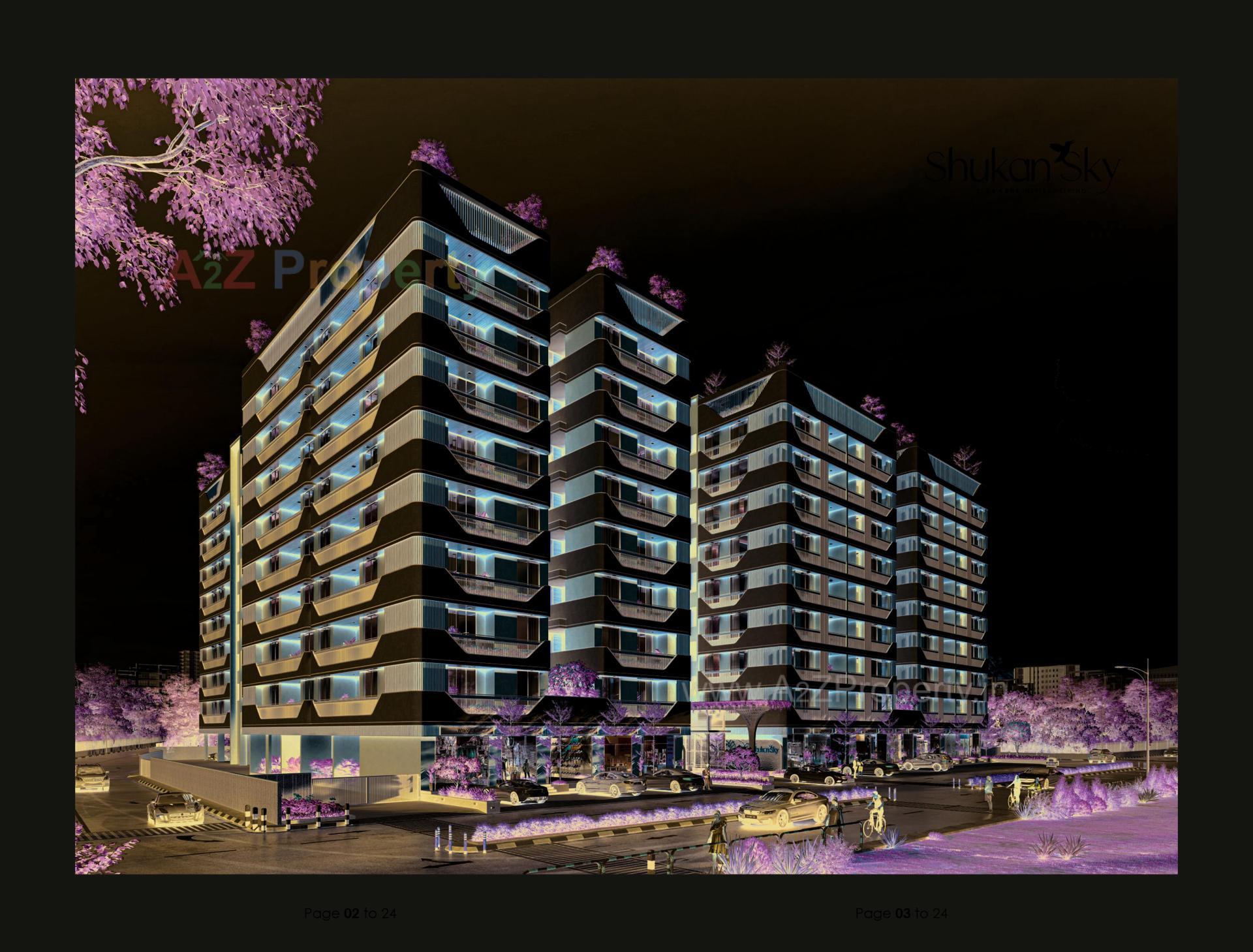 3D Elevation of real estate project Shukan Sky located at Nagalpur, Mehsana, Gujarat