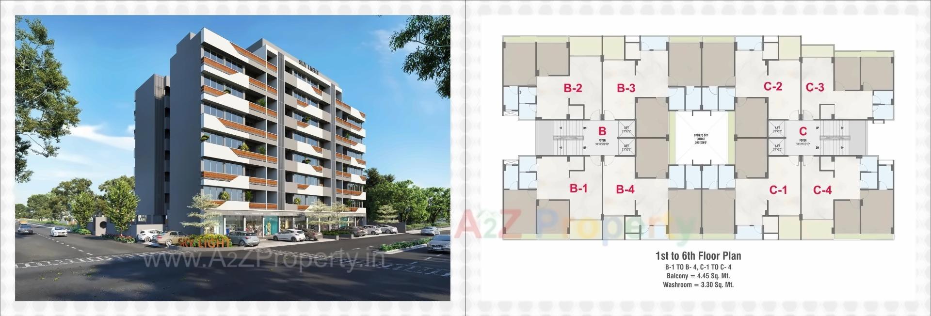 Layout of real estate project Sky Light located at Kadi, Mehsana, Gujarat