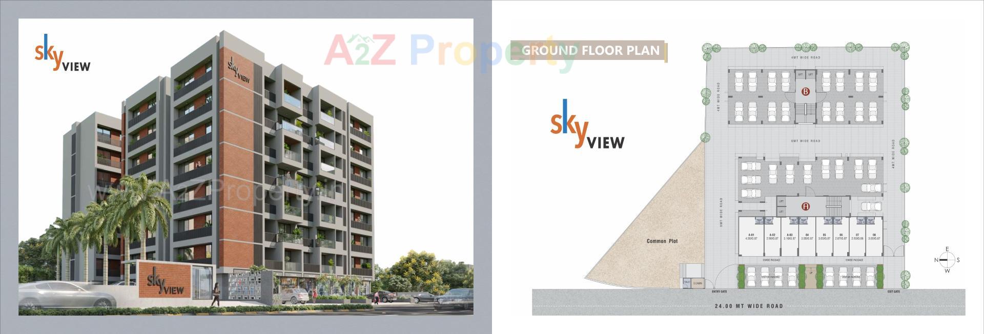 Layout of real estate project Sky View located at Kadi, Mehsana, Gujarat