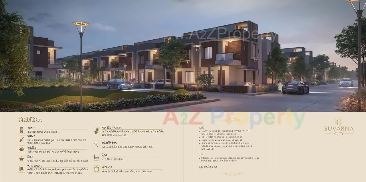 3D Elevation of real estate project Suvarna City located at Kadi, Mehsana, Gujarat