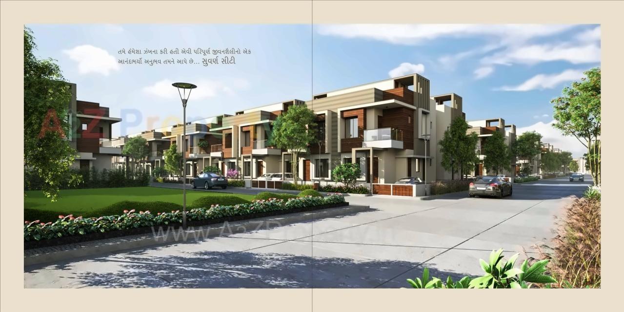 3D Elevation of real estate project Suvarna City located at Kadi, Mehsana, Gujarat