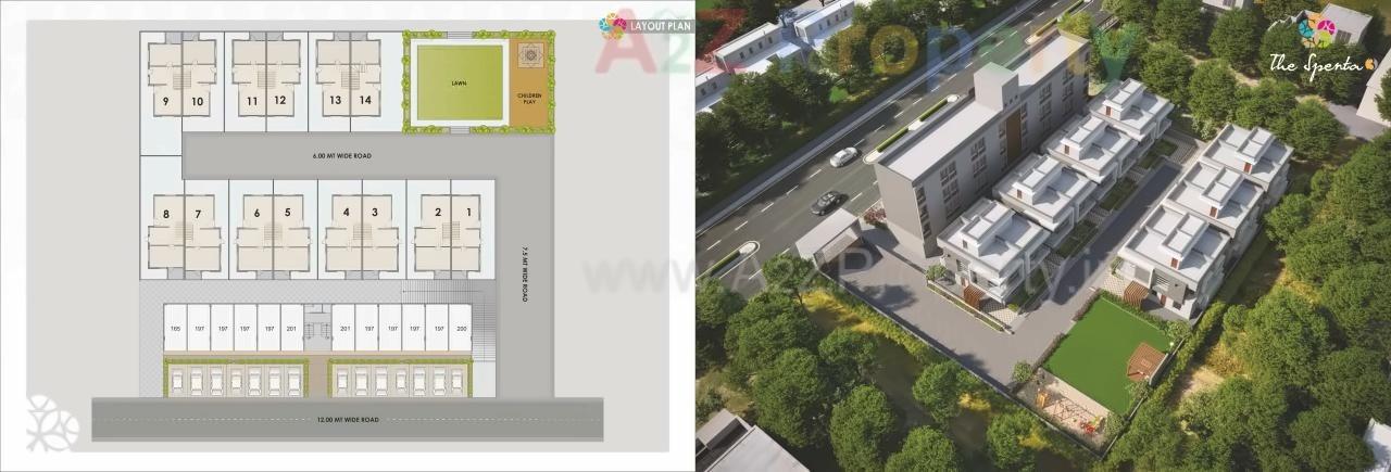 Layout of real estate project The Spenta located at Kadi, Mehsana, Gujarat