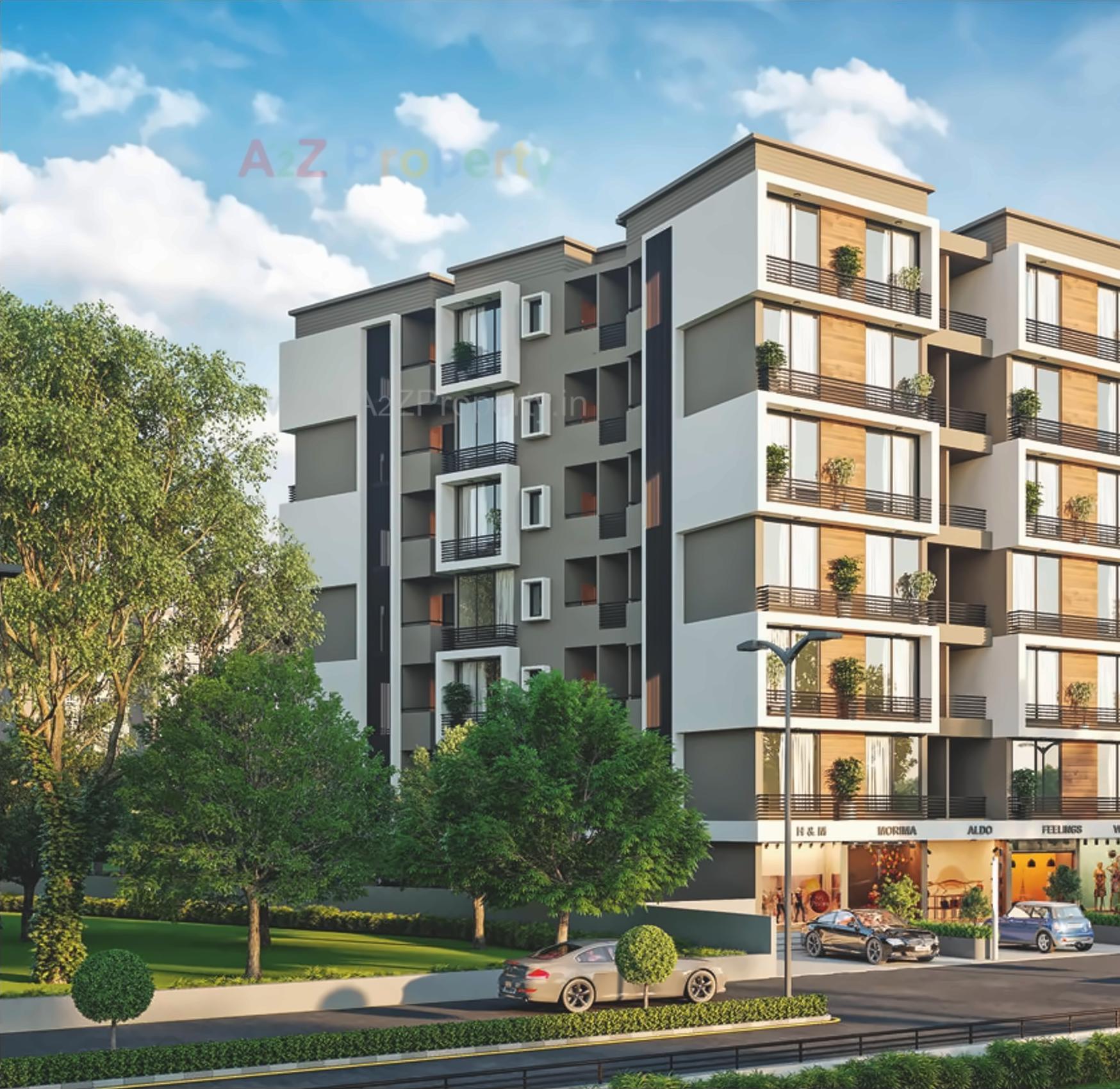 3D Elevation of real estate project Vandemataram Heights located at Kadi, Mehsana, Gujarat