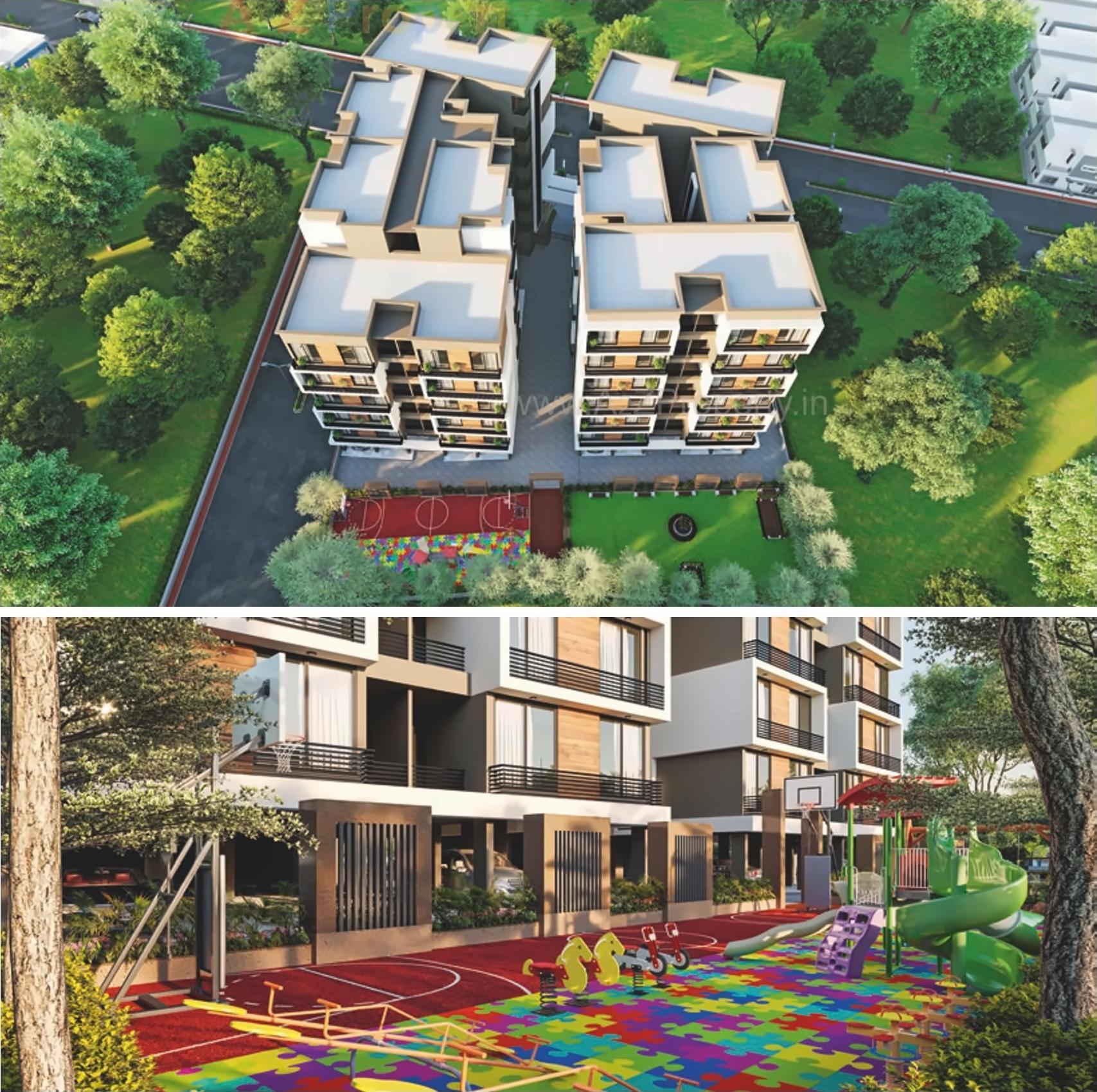 3D Elevation of real estate project Vandemataram Heights located at Kadi, Mehsana, Gujarat