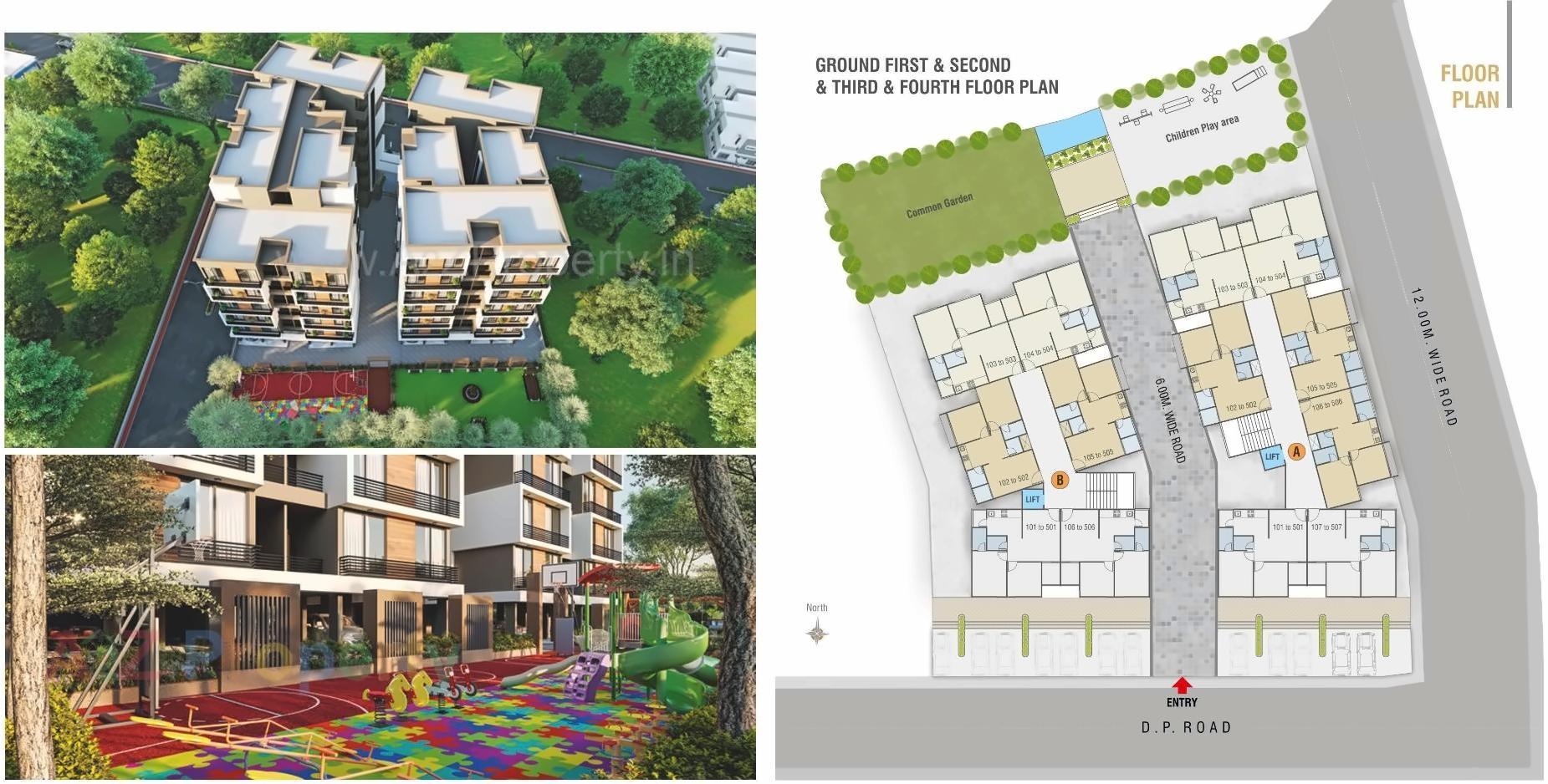 Layout of real estate project Vandemataram Heights located at Kadi, Mehsana, Gujarat