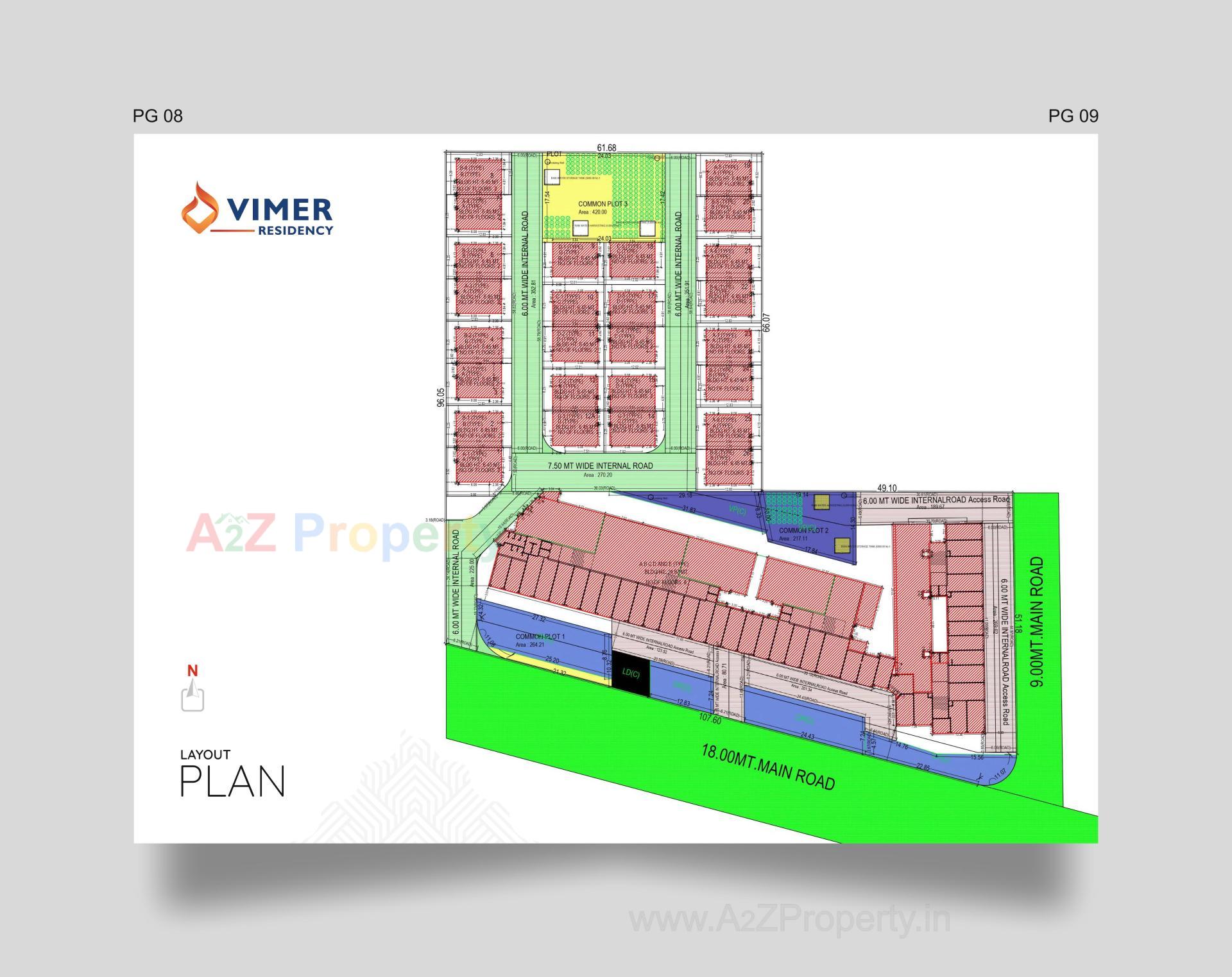 Layout of real estate project Vimer Residency located at Kadi, Mehsana, Gujarat