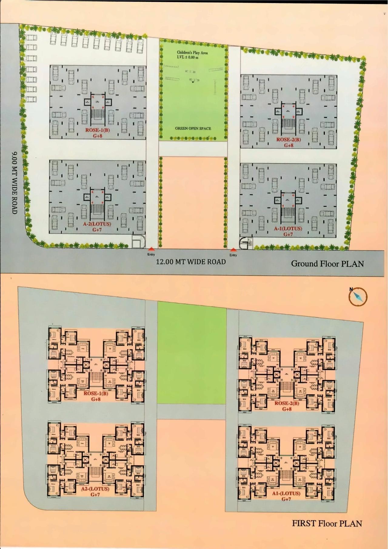 Layout of real estate project Sunflora Heights located at Vajepar, Morbi, Gujarat