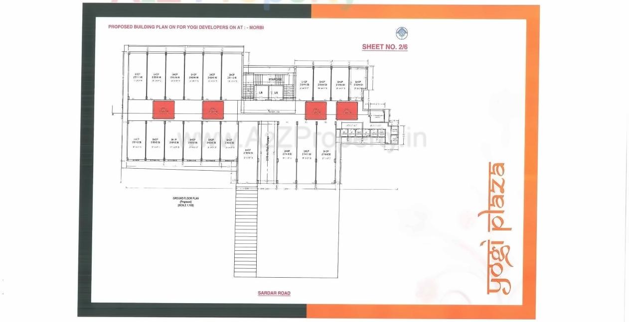 Layout of real estate project Yogi Plaza located at Khodiyar, Morbi, Gujarat