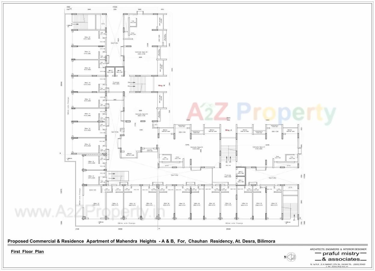Layout of real estate project Chauhan Residency located at Desra, Navsari, Gujarat
