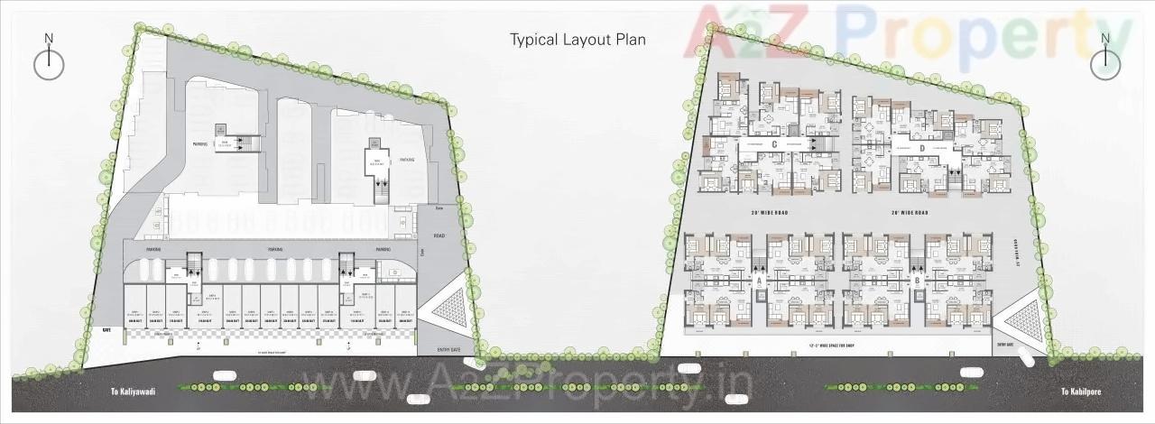Layout of real estate project Devji Homes located at Kaliyawadi, Navsari, Gujarat
