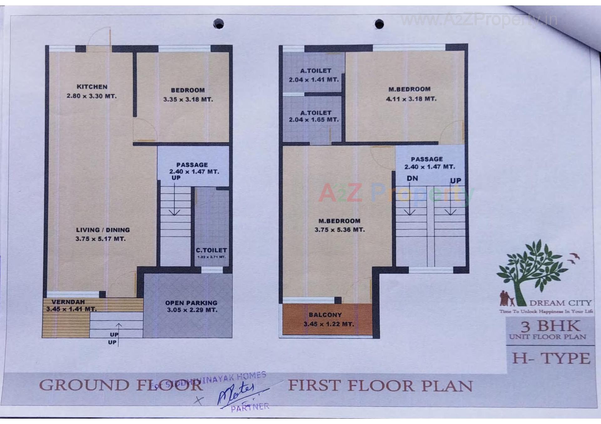 Layout of real estate project Dream City located at Bilimora, Navsari, Gujarat