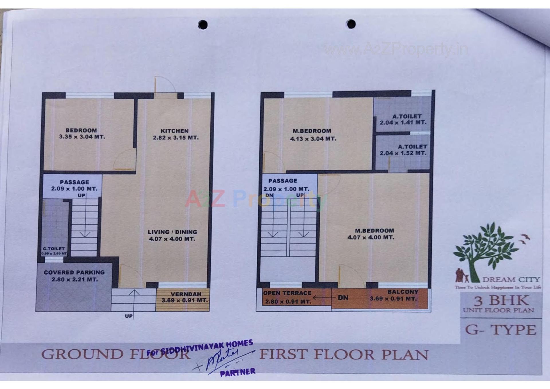 Layout of real estate project Dream City located at Bilimora, Navsari, Gujarat