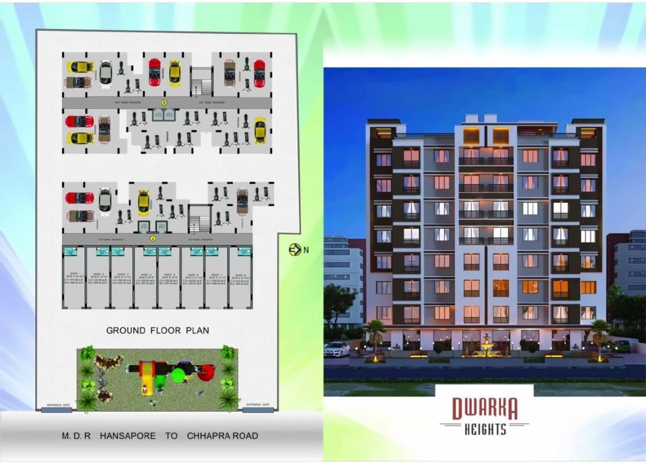 Layout of real estate project Dwarka Heights located at Chhapra, Navsari, Gujarat