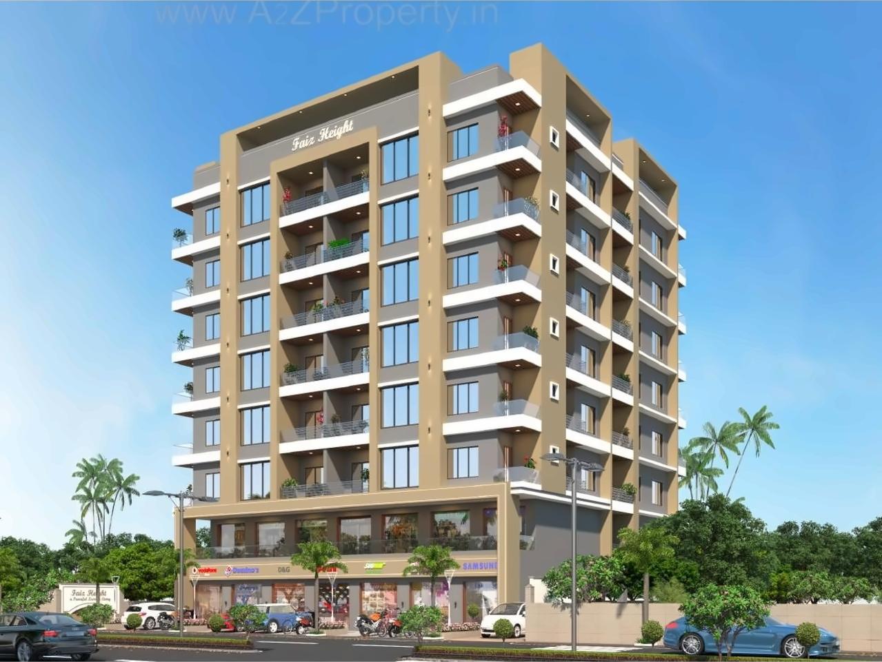 3D Elevation of real estate project Faiz Height located at Navsari, Navsari, Gujarat