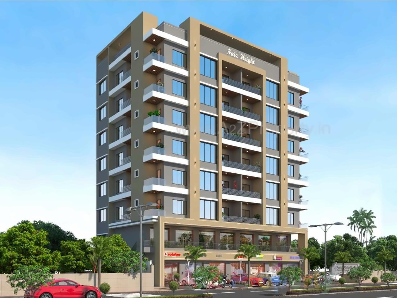 3D Elevation of real estate project Faiz Height located at Navsari, Navsari, Gujarat
