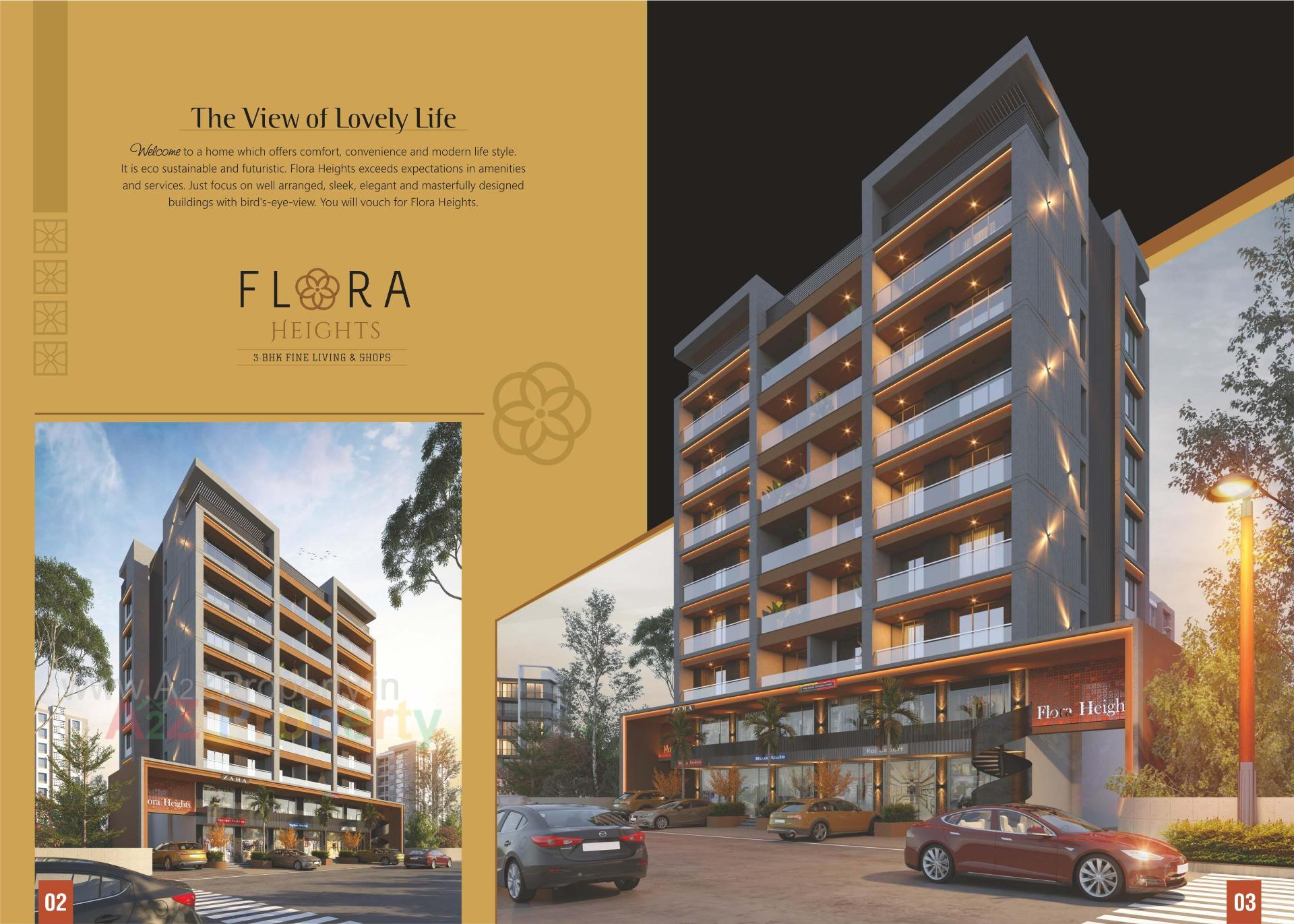 3D Elevation of real estate project Flora Heights located at Vijlpore-nasari, Navsari, Gujarat