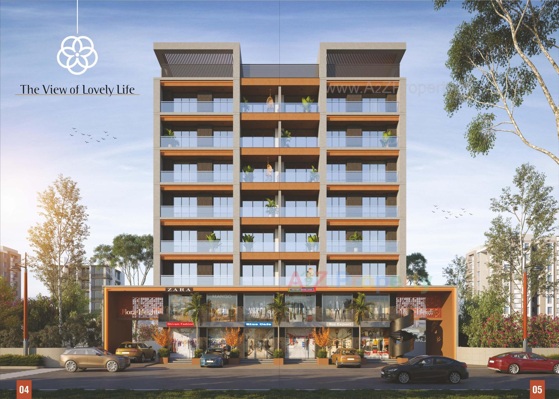 3D Elevation of real estate project Flora Heights located at Vijlpore-nasari, Navsari, Gujarat